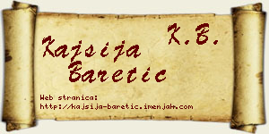 Kajsija Baretić vizit kartica